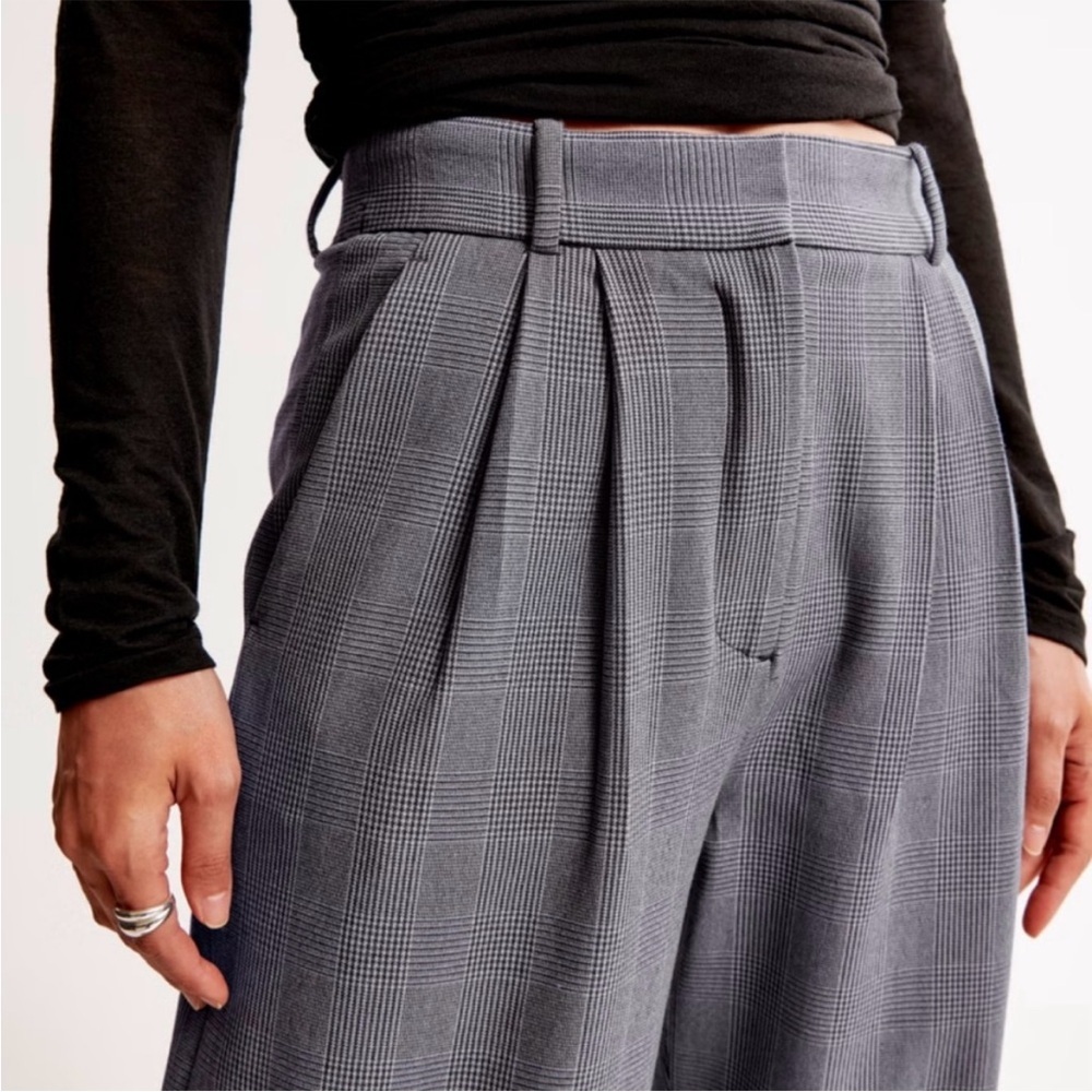 NWT Abercrombie & Fitch Tailored Sloane Ultra High Wide Leg Pants 34 Long